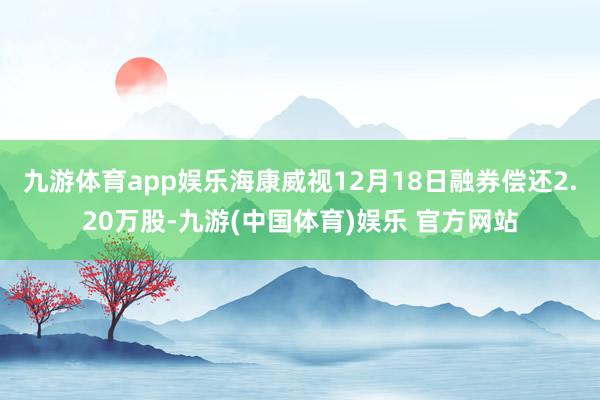 九游体育app娱乐海康威视12月18日融券偿还2.20万股-九游(中国体育)娱乐 官方网站