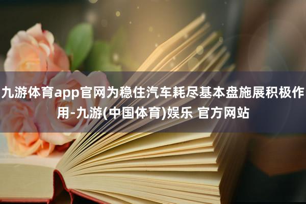 九游体育app官网为稳住汽车耗尽基本盘施展积极作用-九游(中国体育)娱乐 官方网站